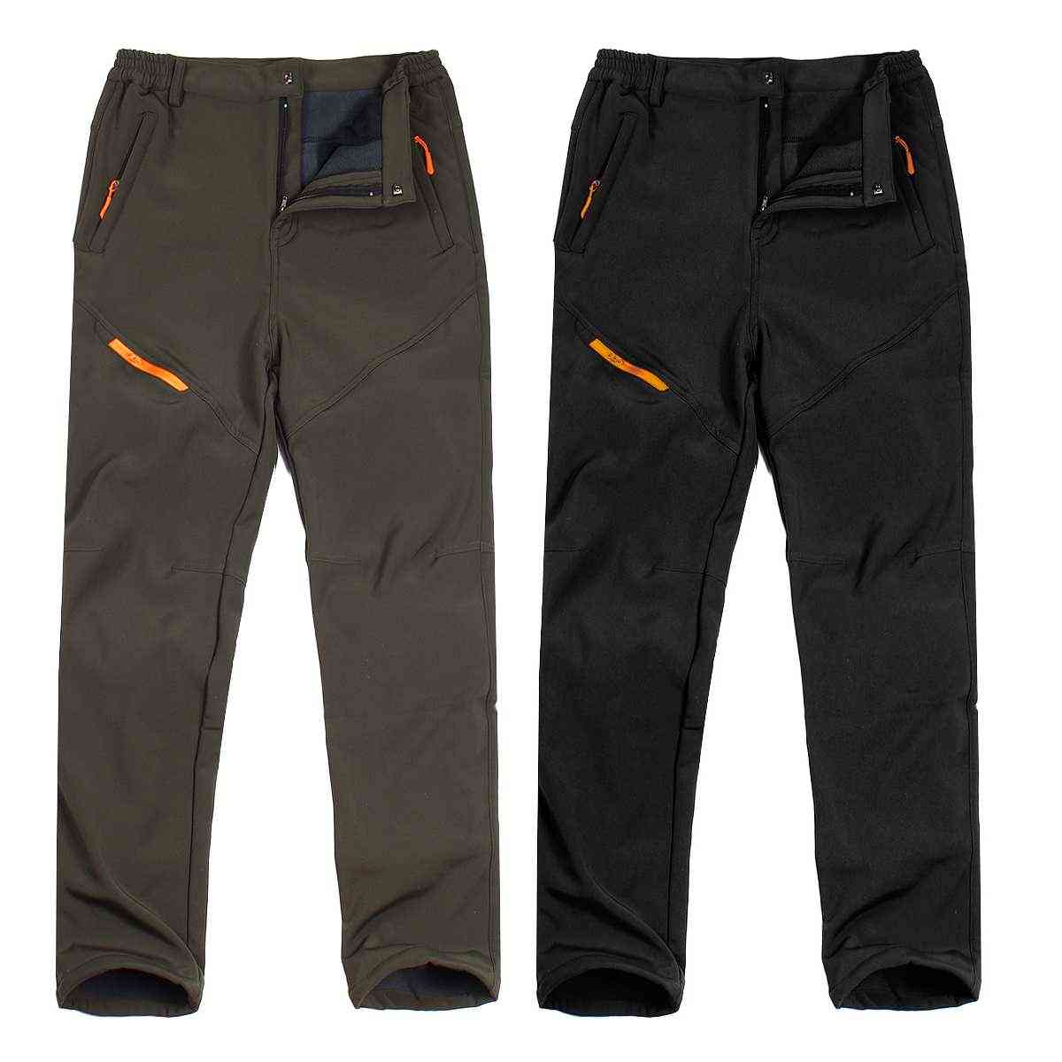 Men's Plus Velvet Thick Autumn And Winter Soft Shell Pants Trousers, -40 Degree Snow Ski Pant For Male / Female