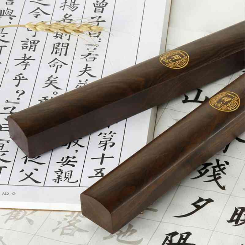 Large Wooden Chinese Calligraphy Ink Brush Painting Paperweights, Simple Classical Paperweight