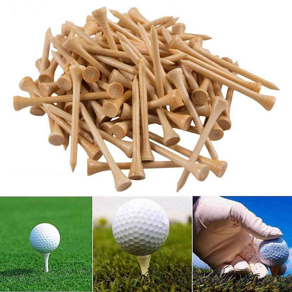 Tees de golf de bambú, tee de golf irrompible para entrenar accesorios de práctica de swing