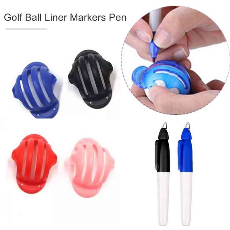 Golfbal uitlijningslijn, markeringen, sjabloon teken voor positionering bal clip lineair