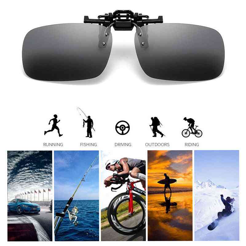 Clip On Style Polarized Sunglasses For Fishing, Riding& Hiking, Day/night Vision