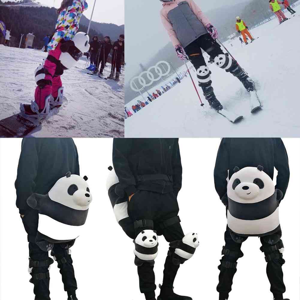 Protection de hanche de panda de ski en plein air, anti-chute, rouleau de choc, enfant, adulte, protège-genou anti-chute