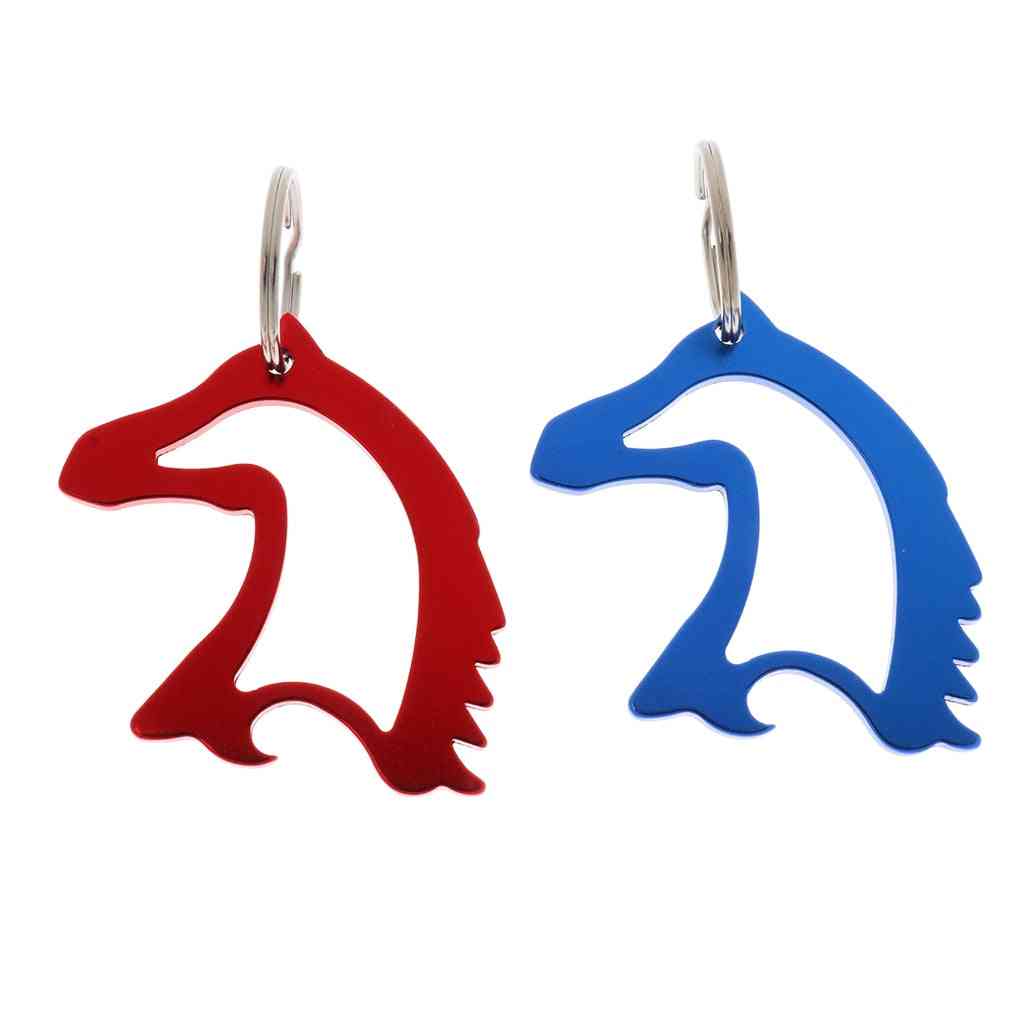 Aluminum Alloy Horse Head Pattern, Beer Bottle Opener With Key Ring, Keychain Bag Pendent