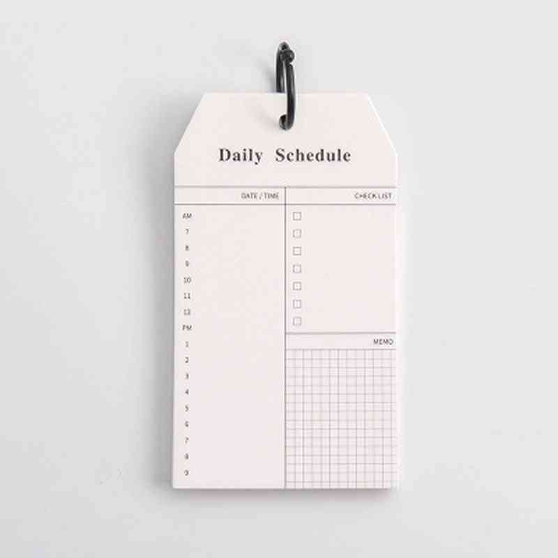 Loose-leaf Daily-schedule List, Memo Note-pads For Study/work
