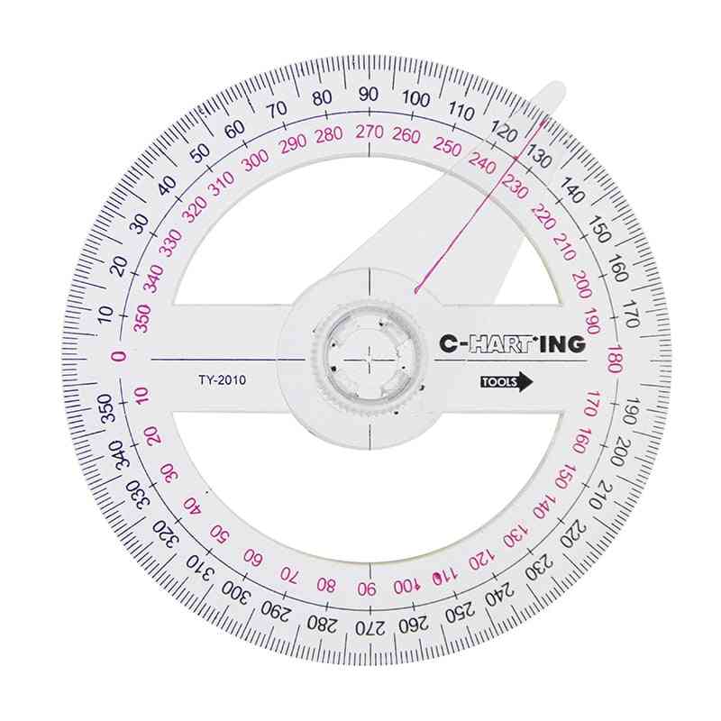 360 Degree Pointer Protractor Ruler, Angle Finder, Swing Arm For School