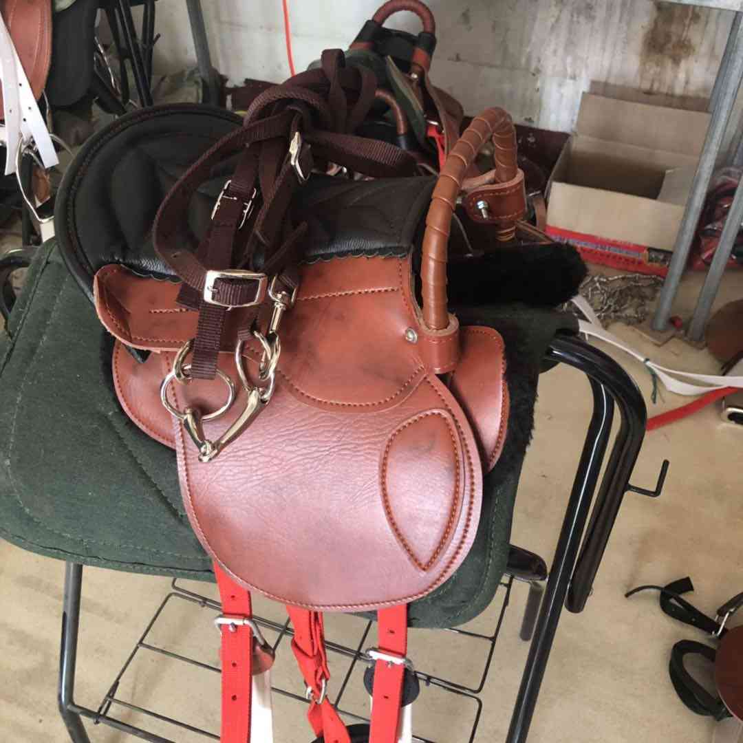 Saddle Full Set Of Harness, Cowhide, Saddles Horse Equestrian Supplies