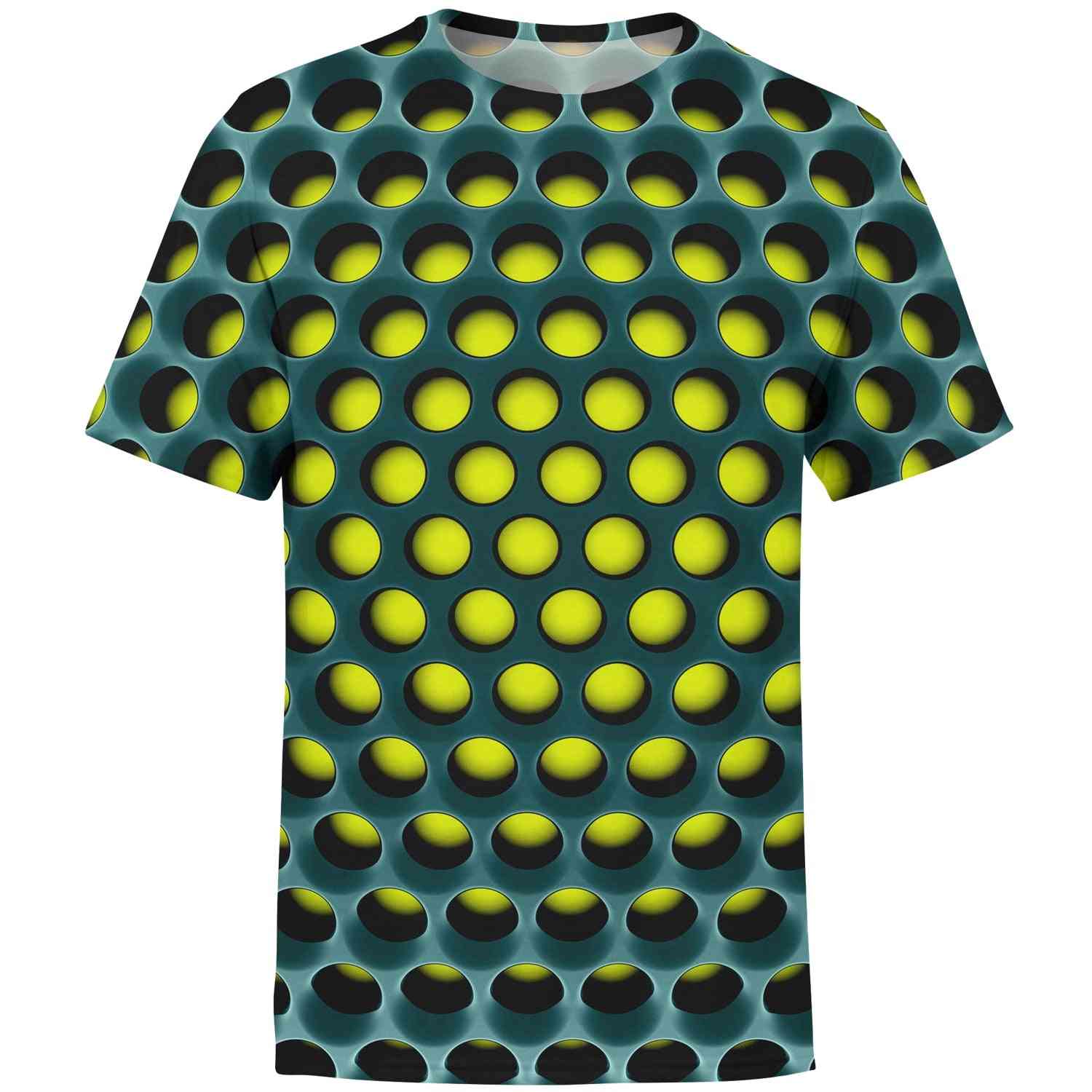 T-shirt 3d con stampa estiva, magliette a cubo a maniche corte con stampa colorata da uomo