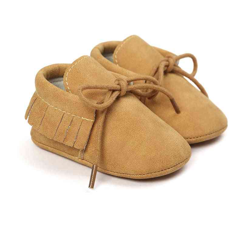 Höst / vår pu läder första vandrare-baby skor