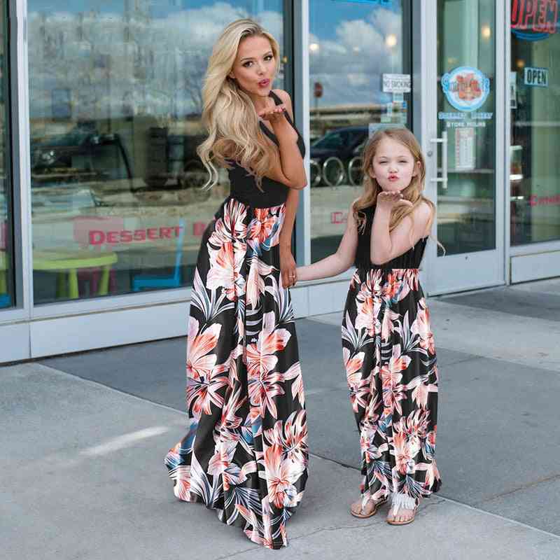 ærmeløs mor og datter bryllup familie-matchende tøj