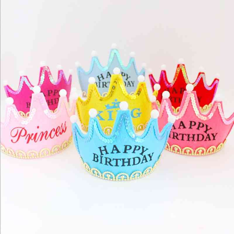 Enfants joyeux anniversaire chapeau de fête led clignotant couronne jouets cadeau pour enfants garçons filles chapeaux 0-3 ans