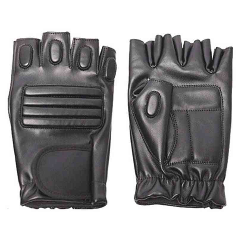 Men's Outdoor Exercise Sport Half Finger Leather Cycling Gloves