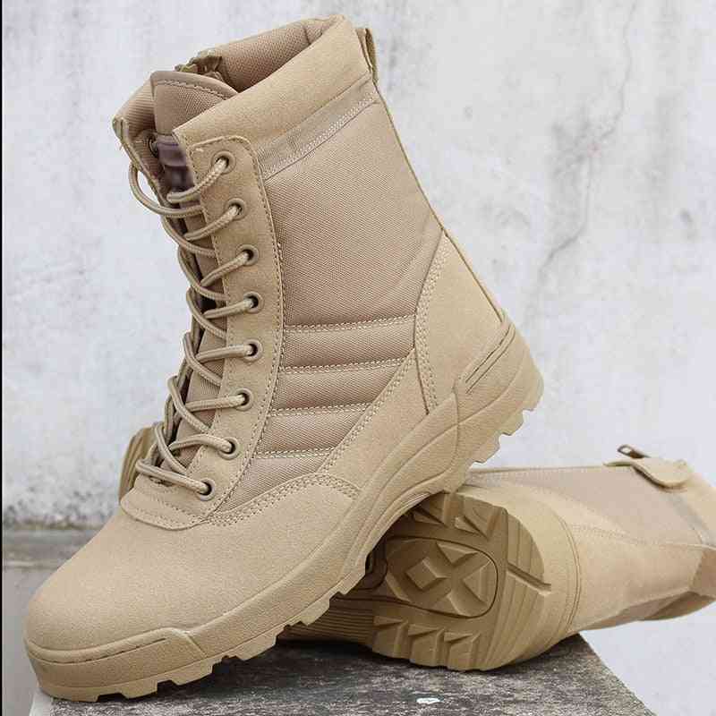 Moški puščajo vojaške taktične čevlje, zunanje nepremočljive pohodniške čevlje