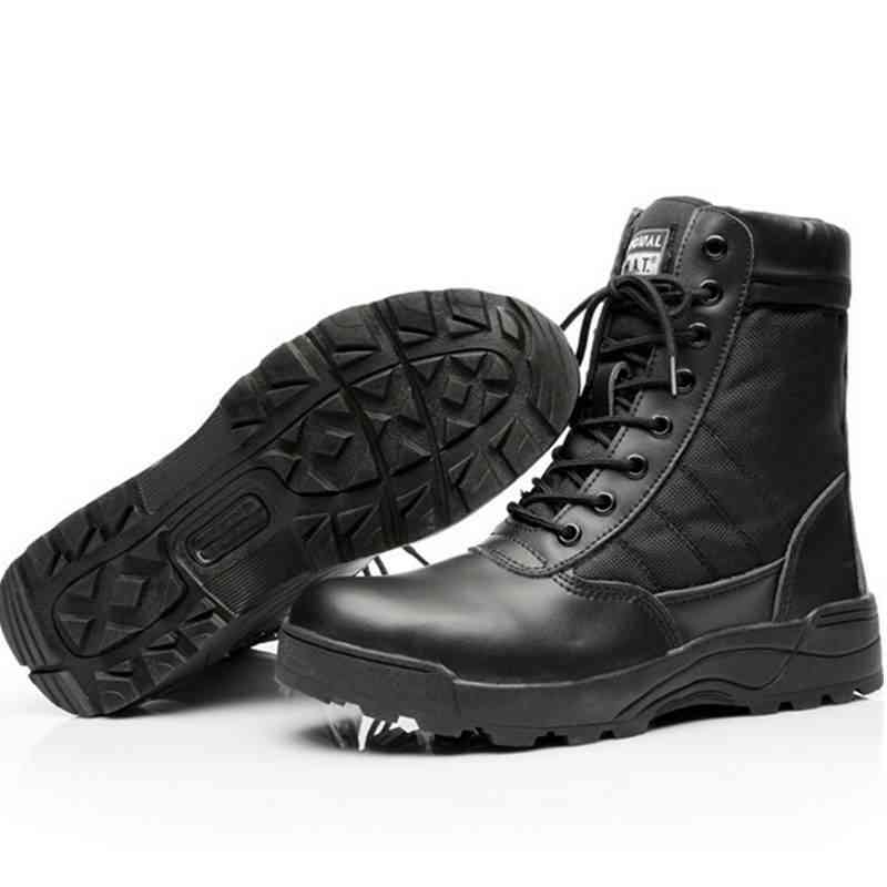 Men Tactical Army Boots, Military Desert Waterproof Work Safety Shoes