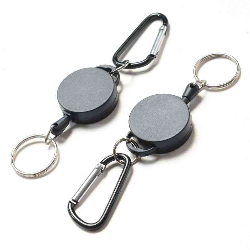 Retractable Pull Badge Reel, Name Tag Card Holder & Belt Key Ring Chain Clips
