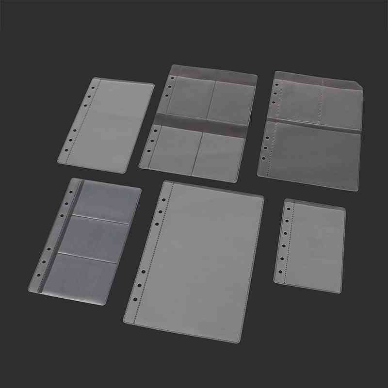 Porta-cartão de armazenamento transparente anéis de fichário bolsas para notebook modelo de cartão postal