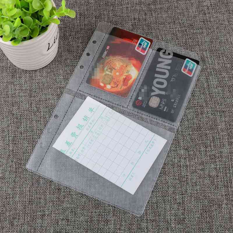 Porta-cartão de armazenamento transparente anéis de fichário bolsas para notebook modelo de cartão postal