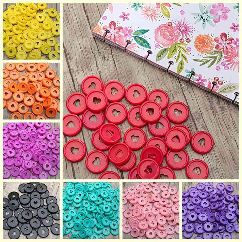 Solid Heart Binder Rings For Notebooks, Diy Happy Planner Discs For Scrapbooking
