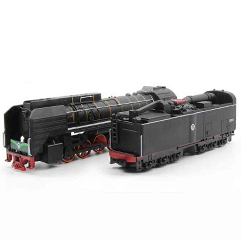 Parni vlak lokomotiva od legure model igračke, automobili povlače zvučno svjetlo za