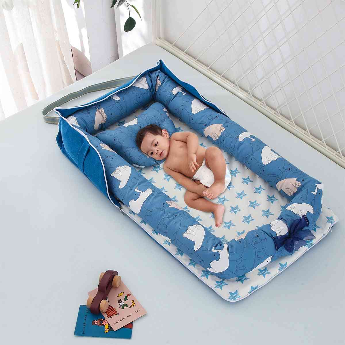 Baby liggestol folde bærbar reden seng til drenge / piger, baby bomuld vugge krybbe rejse soveværelse