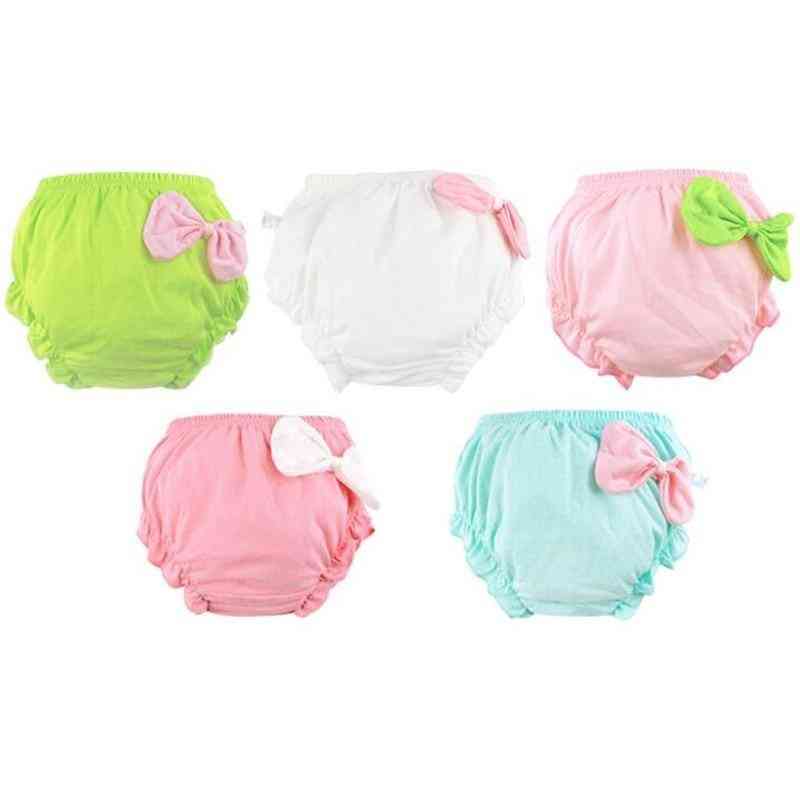 Cute Bow Pattern, Cotton And Breathable Bloomers For Newborn Babies