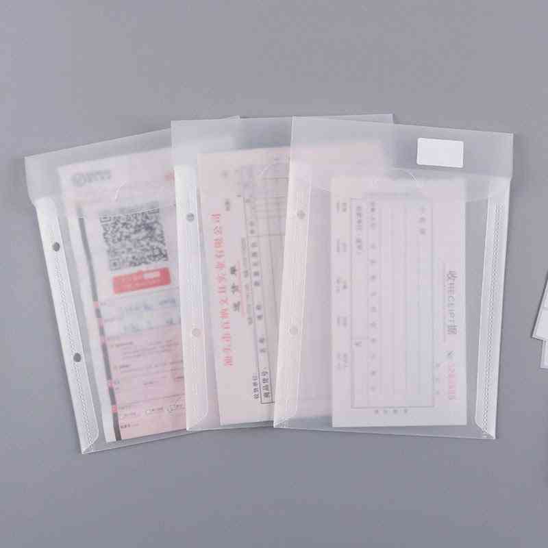 Two-hole File Holder -transparent Folder Office Thickened Bag
