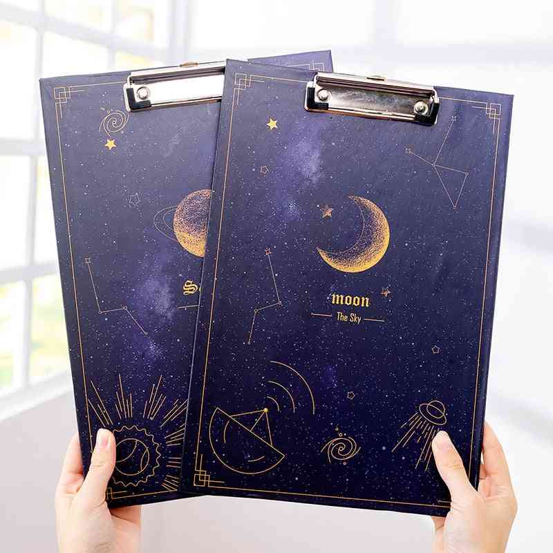 Creative Fantasy Starry Sky File Board Clip Learning Office Pad Writing Folder Report