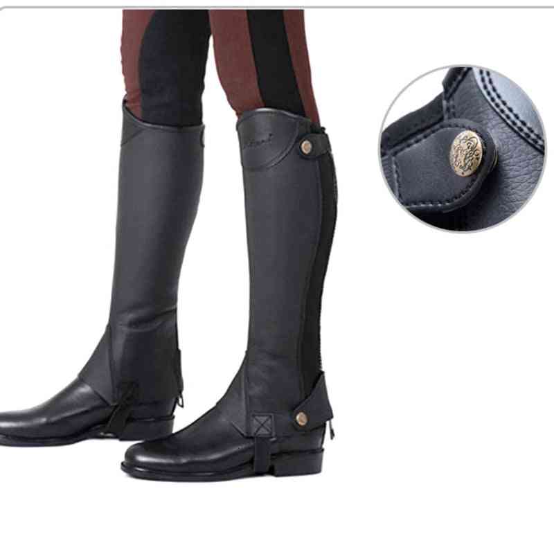 Equestrian Leggings Microfiber Pu Horse Riding Boots Cover, Leg Protector