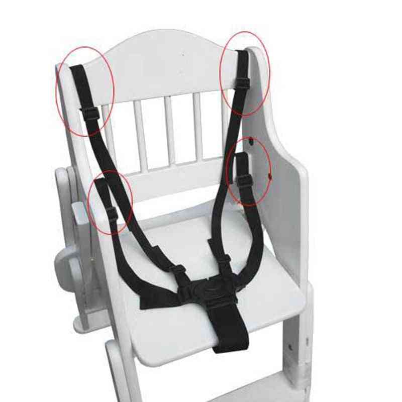 Cadeira de bebê carrinho arnês portátil de 5 pontos cadeira alta carrinho carrinho cinto de segurança de carro para proteção de crianças (preto)