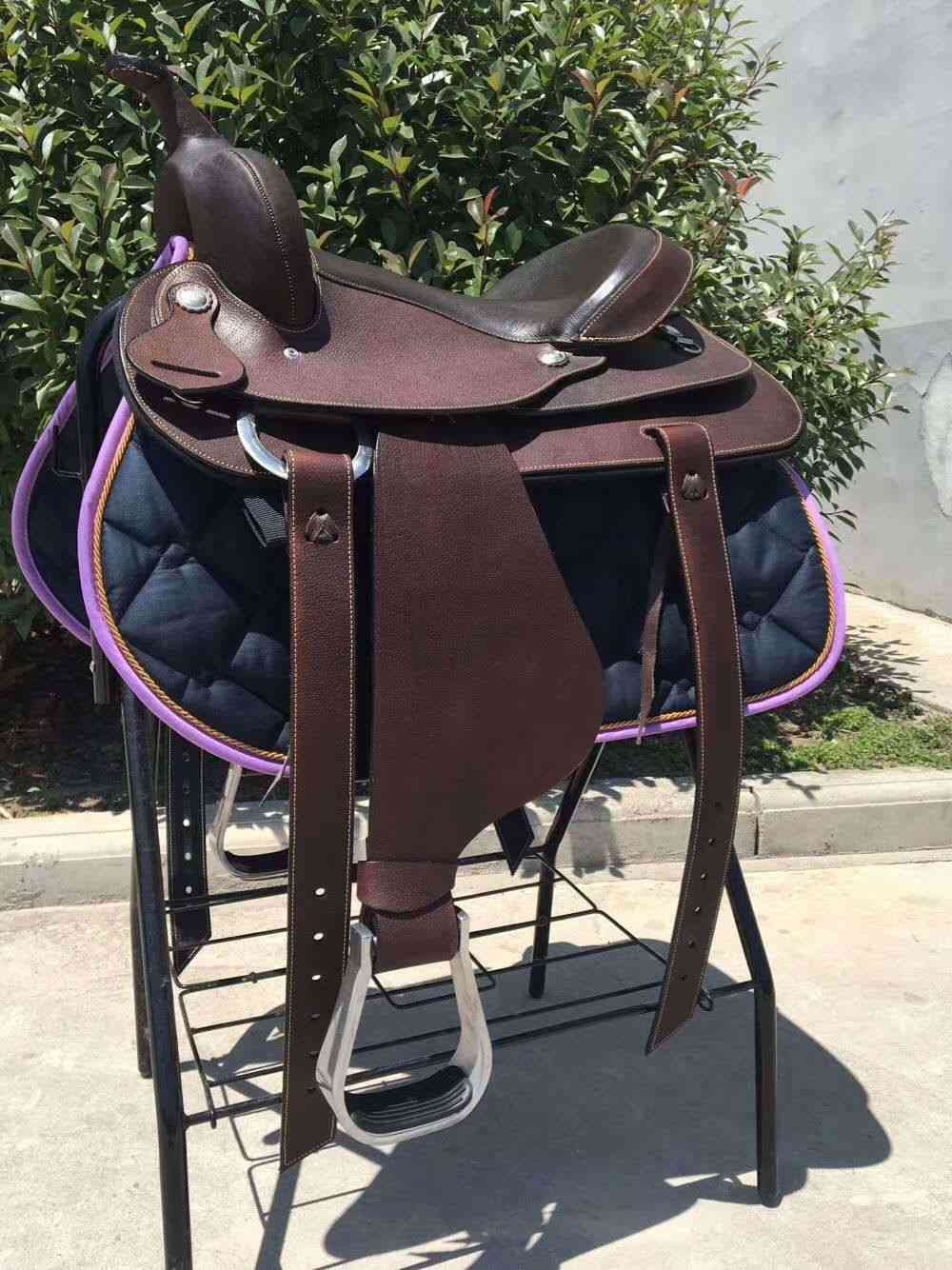 Genuine Leather Integrated Horse Riding Saddle