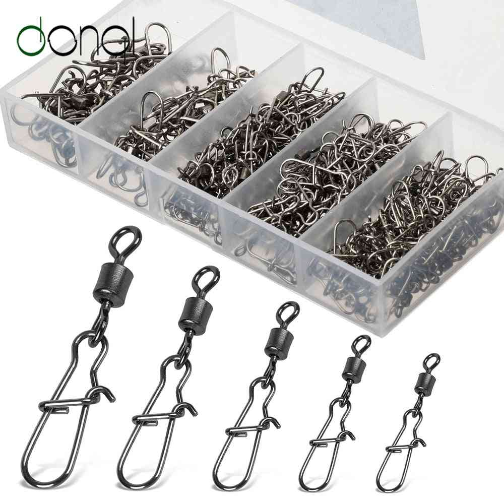 Fishing Connector Swivels Interlock Pin Snap Rolling Swivel For Fishhook Lure Accessories