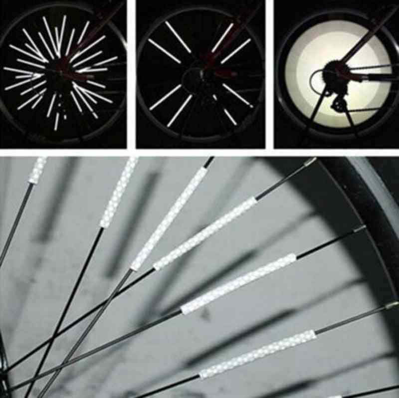Bicycle/ Bike Riding Wheel Rim Spoke Mount Clip Tube, Warning Light Strip Reflector