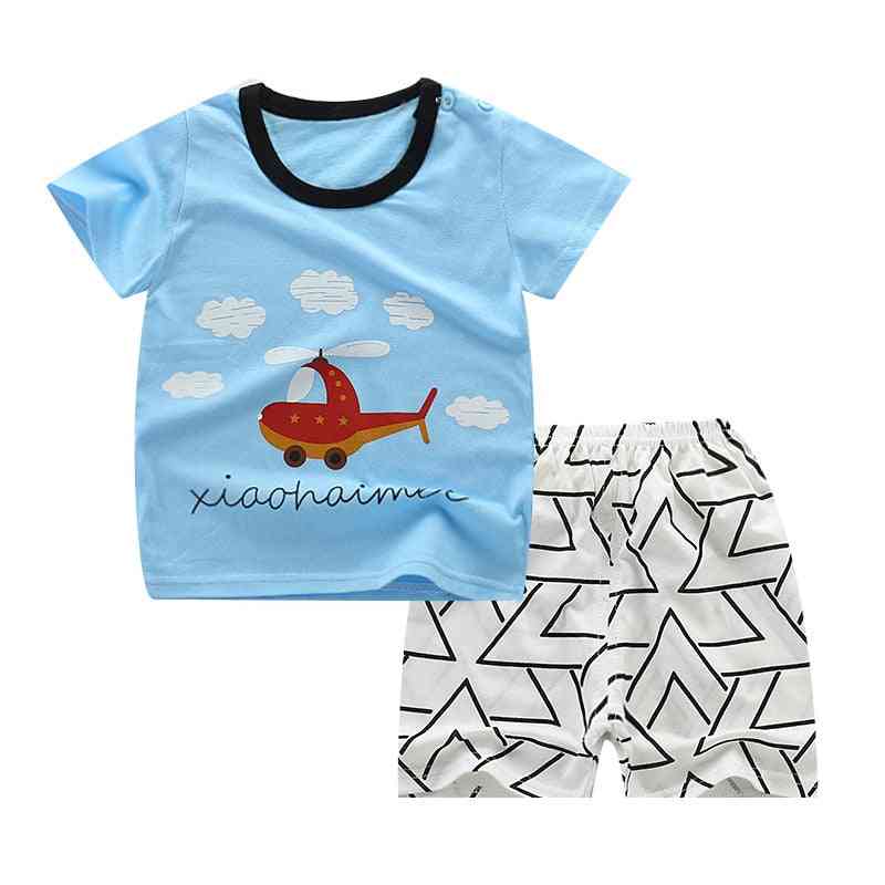 חליפות בגדי בנים לתינוקות, ערכות בגדי בנים בסגנון דגים חולצה + מכנסיים (סט -2)