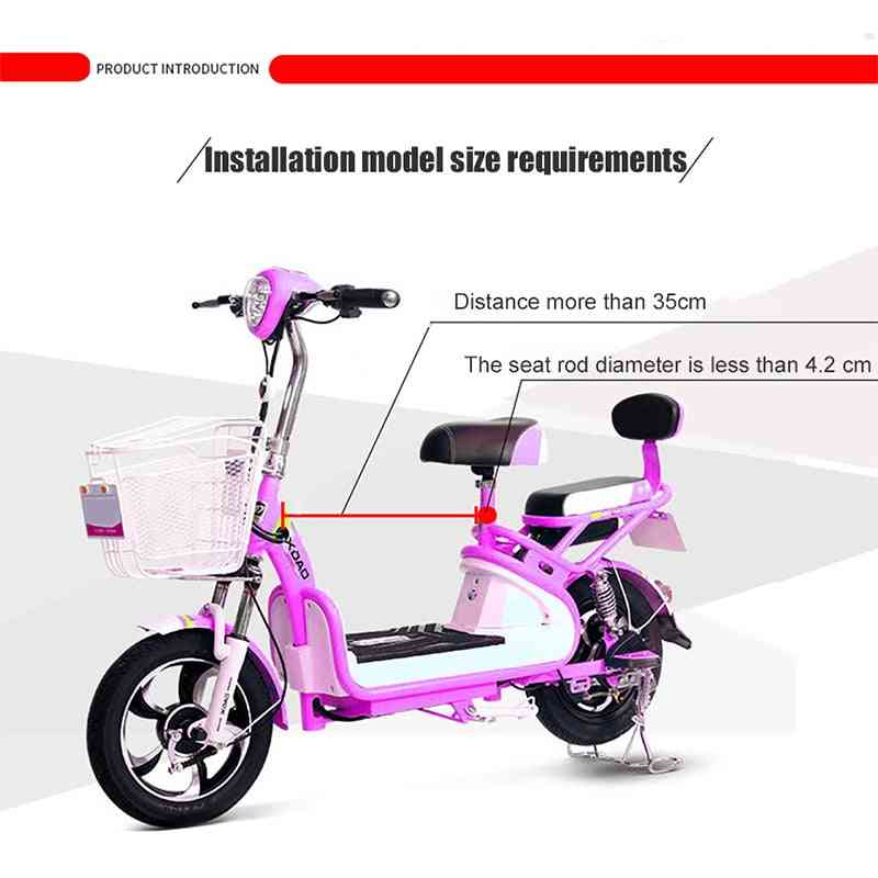 Elektromos kerékpár pótkocsi baba gyerek biztonsági kioldó nyeregülés kartámasz rúddal