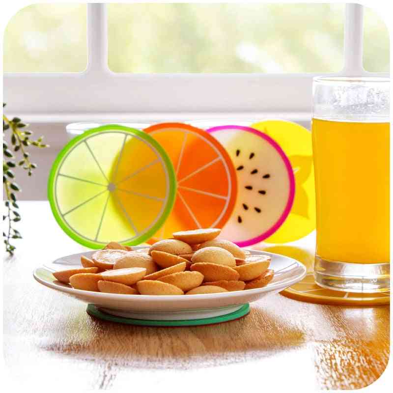 6 pezzi di sottobicchiere di frutta fresca posizionamento della novità per la decorazione della tavola della tazza di tazze