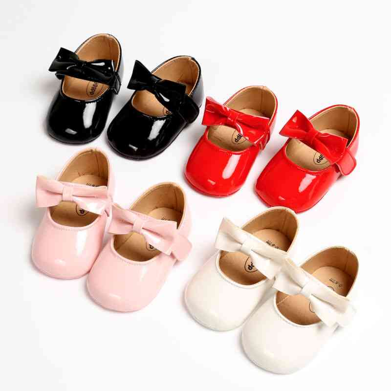Solid Leather, Anti-slip Crib Shoes For Newborn Babies