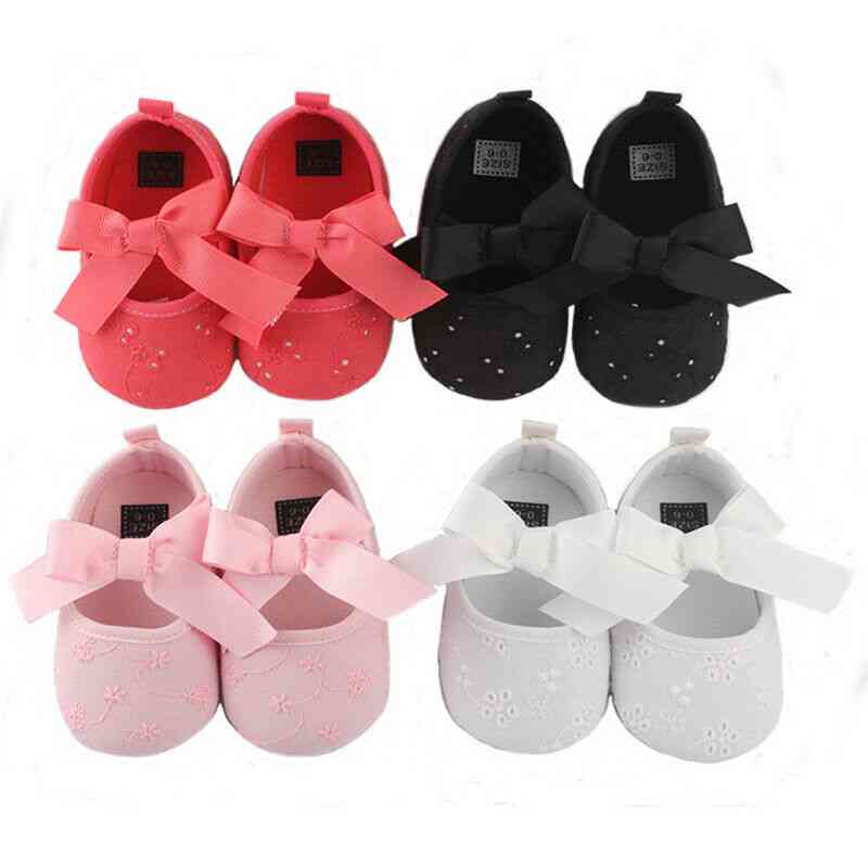 Lovely Infant Kids Baby Girl Bowknot Crib Shoes Soft Shoes Sneaker First Walkers