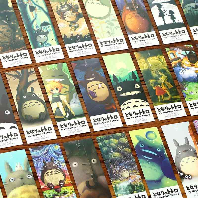 Conjunto de marcadores de totoro de desenho animado 32pcs, papel de carta para suporte de página de anime