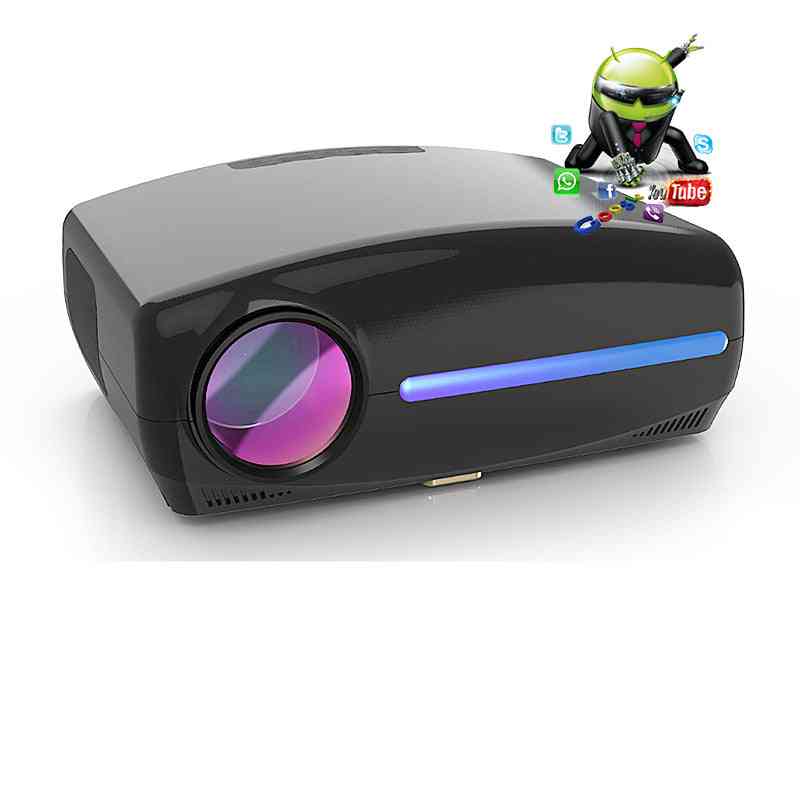 Full Hd 1080p Led Projector, 4k Video Android 9 Wifi Optional