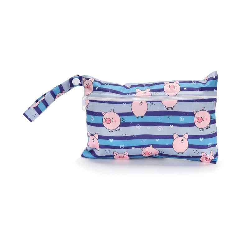 Mini nedves táska, újrafelhasználható ápoláshoz, menstruációs párnák, vízszivattyú, pattintós fogantyú, nedves táska, kismama pelenka