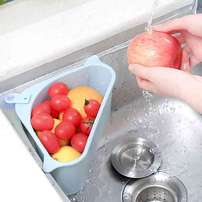 Triangular Sink Strainer Drain Vegetable Fruit Basket