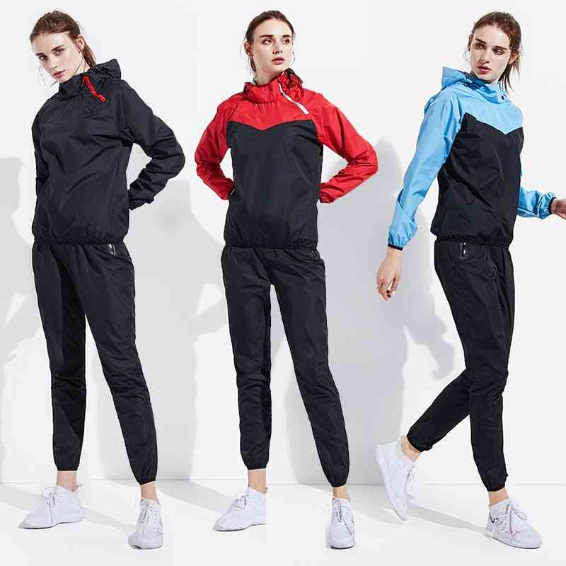 Men & Women Pullover Hoodies / Tops Running Fitness Exercise Sportswear, Weight Loss Sweating Sports Suit