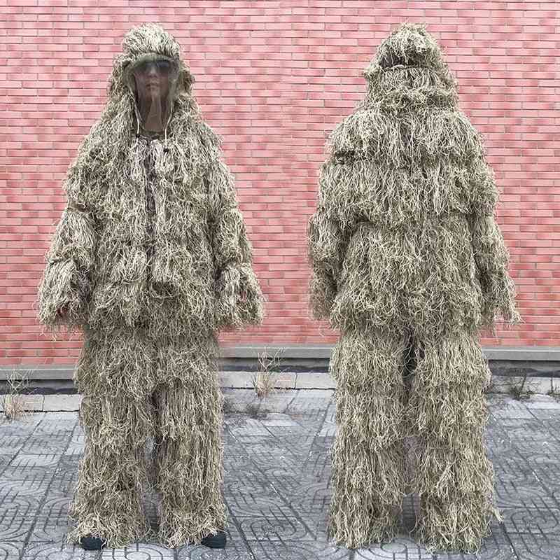 3D изсъхнал тревен костюм ghillie-камуфлажно облекло
