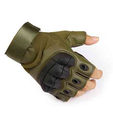 Berøringsskærm hård kno taktiske handsker, pu læder hær militær kamp handske
