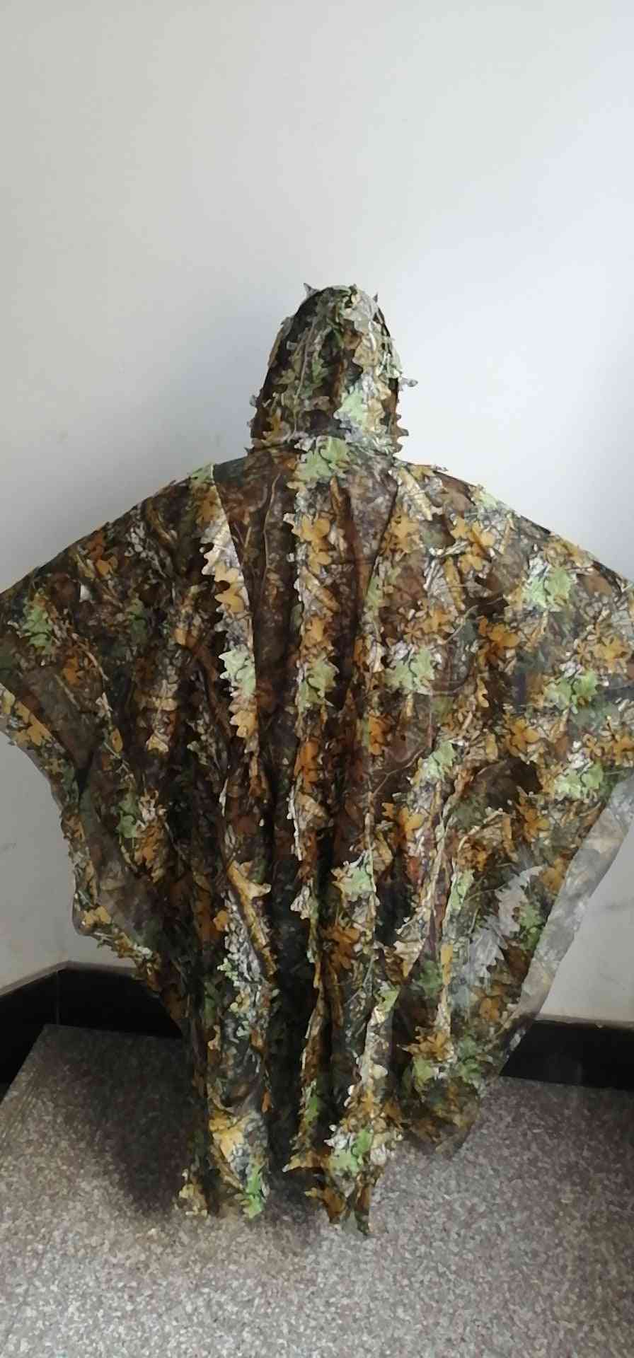 Leafy Poncho Jungle Ghillie Suits, Hunting Camouflage 3d Bionic Leaf