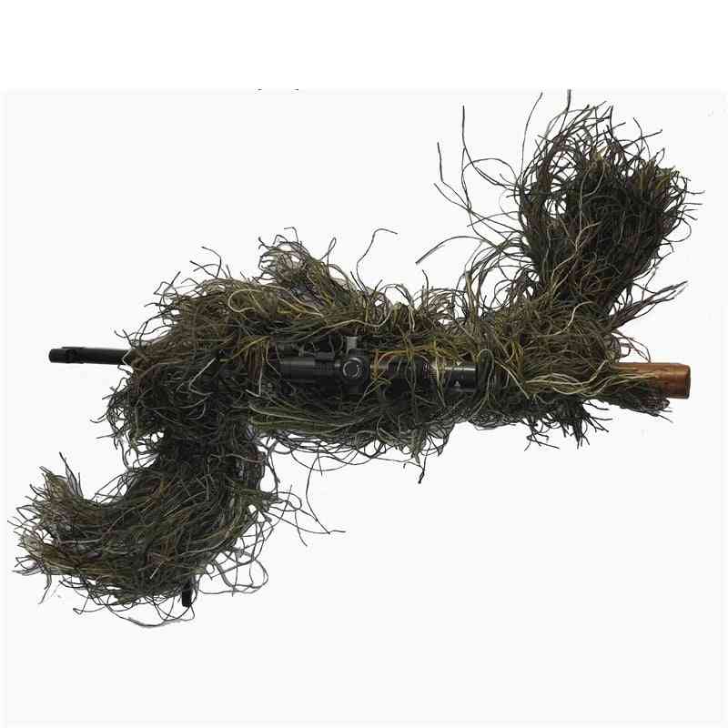 Metsästyskiväärinkääre köyden ruohoa, tyyppi ghillie-puvut, aseita, peite naamiointia varten, yowie-ampuja paintball-metsästysvaatteet paksumpi
