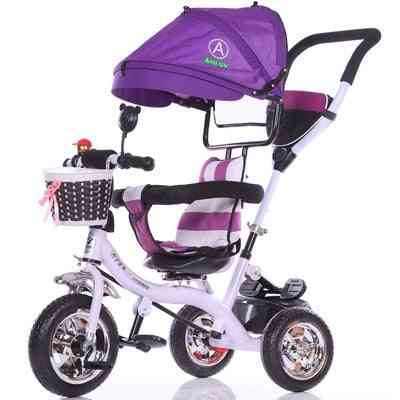 Convertible Handle Baby Tricycle / Stroller Riding Bicycle Car Travel System Folding Sit Flat Lying Trike Baby-carriage