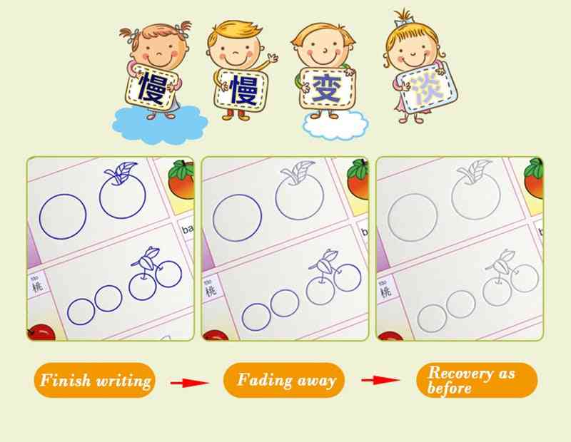 Stickbok målning copybook, hand skriva spår, utbildning pedagogiska leksaker för barn spel