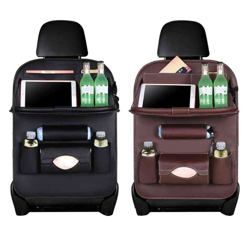 Baby Car Seat Storage Hanging Bag Leather Belt Tray Folding Plate Car Seat Baby Bag