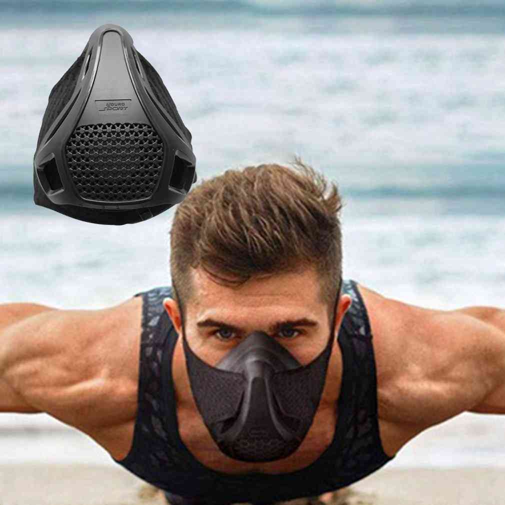 Maska sportowa z barierą tlenową fitness bieganie na płaskowyżu jazda konna trening aerobik