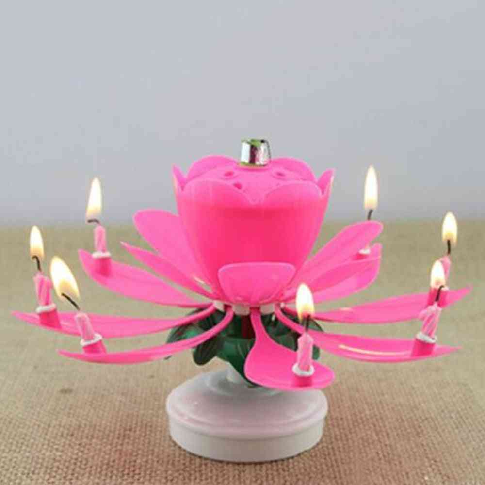 Rotating Double Lotus Candle